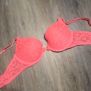 Coral lace VS bra